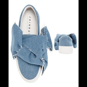 Joshua Sander Denim Bow Tie Slip on Sneakers